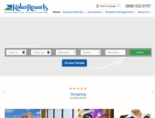 Tablet Screenshot of kokoresorts.com